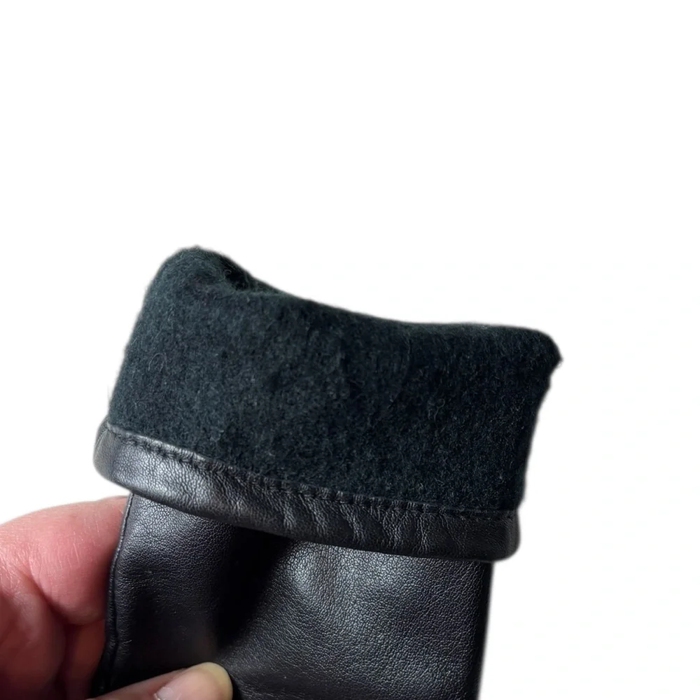 Elegant Fownes Black Leather Gloves Small 6.5 Retro